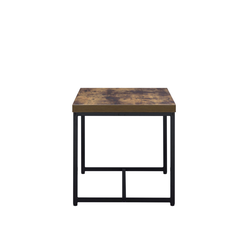 Table de bout en chêne patiné et noir - une pièce de décoration simple et élégante qui ajoute une touche contemporaine
