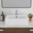 21" W x 16" L White Ceramic Rectangular Bathroom Drop-in Vessel Sink with Overflow Hole