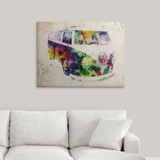 «Camper Van Urban Art» par Francy, impression, H 27 po x l 36 po x P 1,5 po, Toile