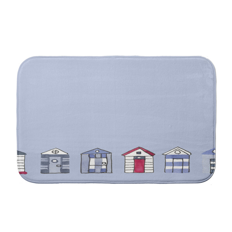 Donahue Non-Slip Bath Mat, Light Blue, 17" W x 24" L