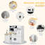 HOMCOM Toy Kitchen Wooden Kids Kitchen Realistic Refrigerator Sink White