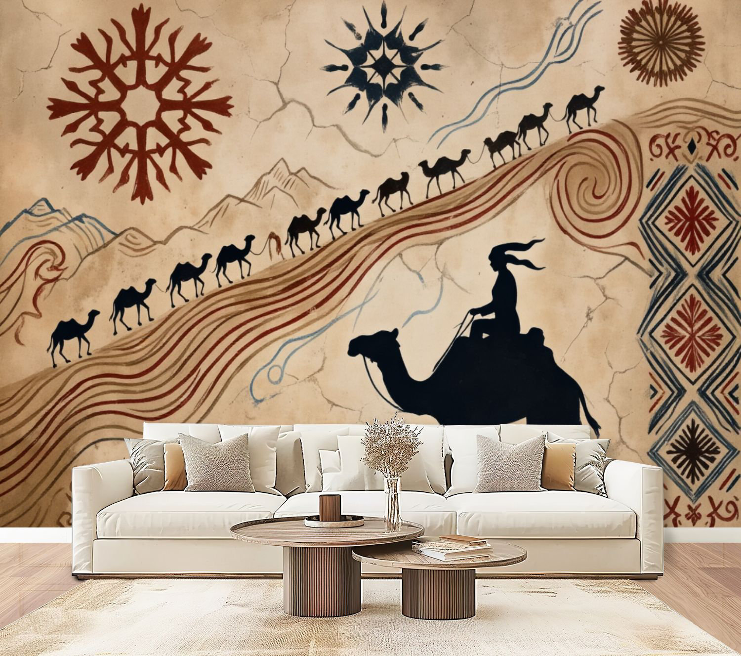 Red Barrel Studio Vintage Peel and Stick Wallpaper Camel Desert Tribal ...