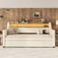 Daybed with Trundle, Upholstered Daybed with Charging Station and LED Lights-1807210895