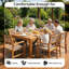 Ensemble repas 9 pièces pour patio avec table extensible rectangulaire et 8 chaises tissées à la main, trou de parasol 2 po et ensemble de mobilier d'extérieur résistant aux intempéries pour 8 - Naturel