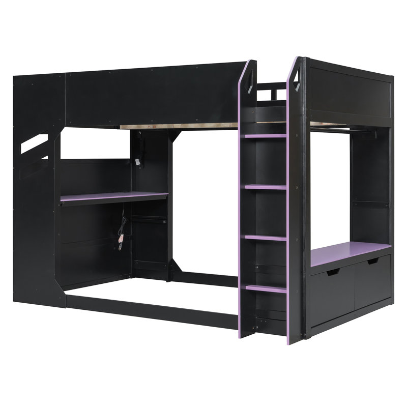 Lits multifonctionnels avec rangement, mezzanine en bois, maison de jeu moderne
