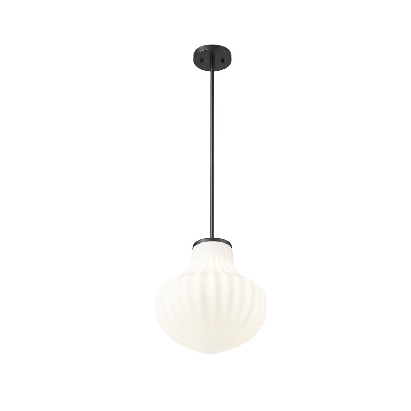 Luminaire suspendu moderne 1 lumière Nadima, Noir mat