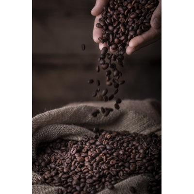 Coffee Beans Sack - Wrapped Canvas Print