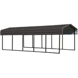 Steel Carport, 10 ft. x 24 ft. x 7 ft. Galvanized Black/Charcoal