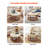 Large Round Ottoman Coffee Table 31.9 Inch Upholstered Tufted Linen Ottoman