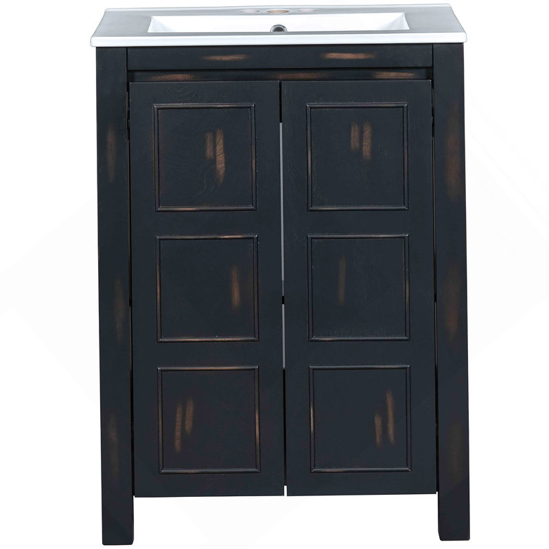 Petit meuble-lavabo 24 "avec lavabo en céramique