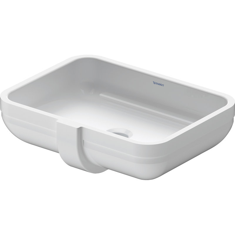 Lavabo de salle de bain rectangulaire en céramique avec trop-plein Duravit Happy D.2
