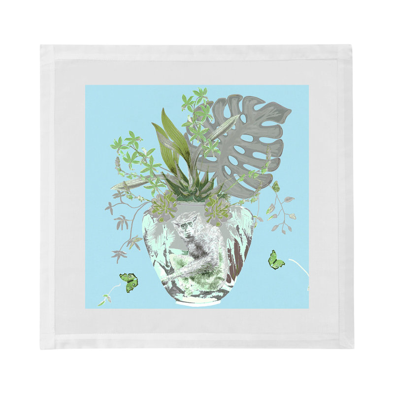 Monkey Large Jungle Cotton Sateen Dinner Napkins, Bedford