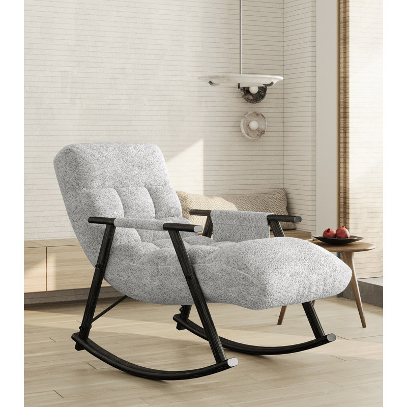 Chaise berçante pliante, chaise berçante rembourrée, Gris