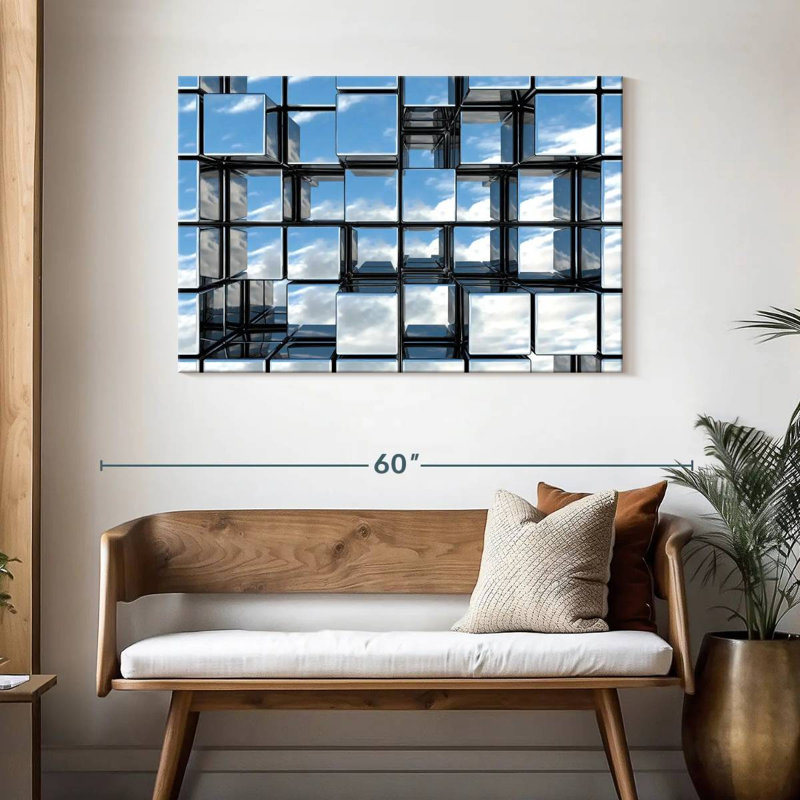 Abstract Square Mirrors Canvas Print, 30" H x 45" W x 1.25" D