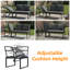 Grey Linen 4-5 Seater Garden Outdoor Set With Flexibly Convertible Plastic Wood Tables, Adjustable Corner Sofa And Lounge Chair Patio Furniture