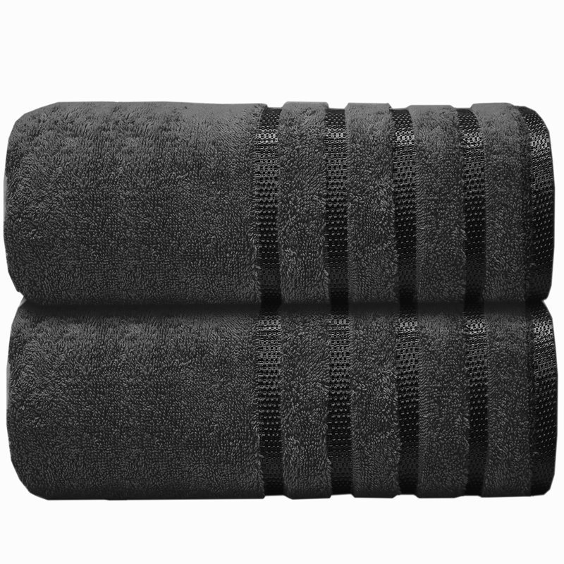 Mikeshia Premium Jumbo Bath Sheet Set, Black