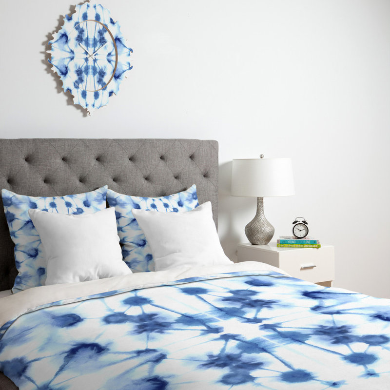 Jacqueline Maldonado Modern & Contemporary Abstract Duvet Cover, King Duvet Cover + 1 Sham, Blue/White