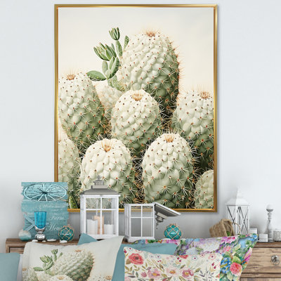" Beige And Green Minimalism Cactus "