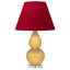 Small Double Gourd Accent Lamp - Steel Blue, Lucite - Tangerine, Taupe Lining Shade-1931772985-1931772960