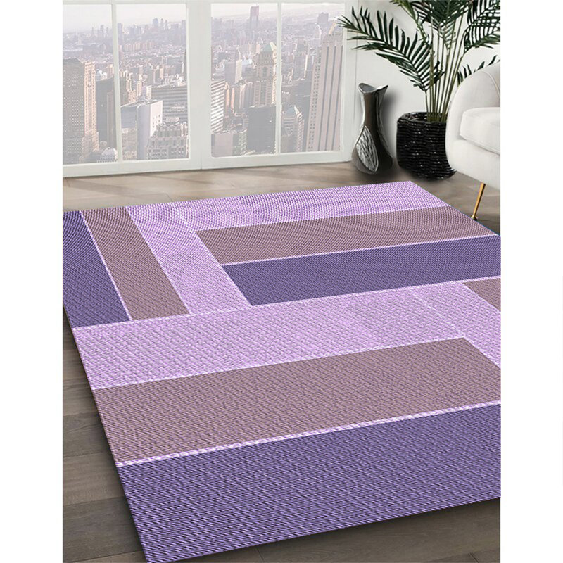 Tapis 100% à motifs lavables à la machine 2989PAT1630PUR, Rectangle 2 pi x 3 pi