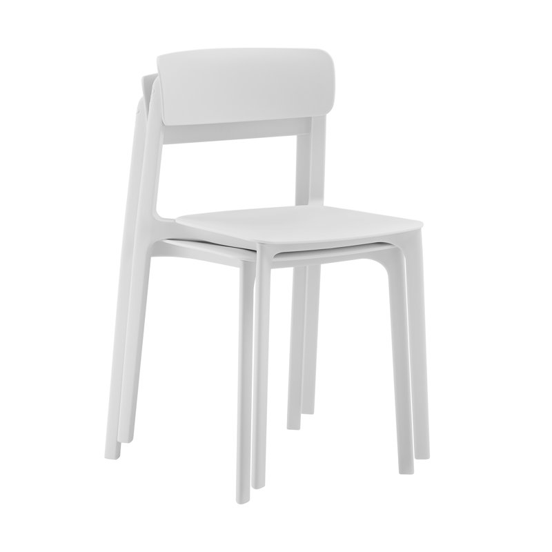 Chaise d'appoint de patio empilable Vowa, Blanc