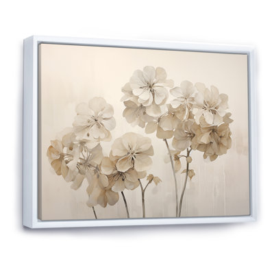 «Minimalisme géraniums beige I» sur toile
