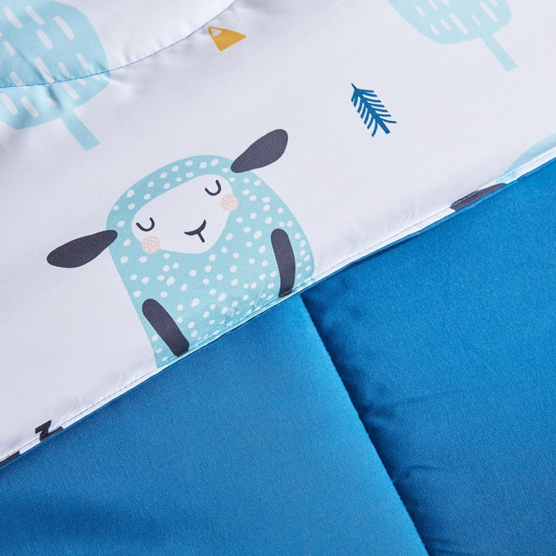 Ensemble de literie pour enfants Space Rocket, Double/Grand, Bleu mouton bleu / blanc