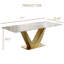Randahl 71'' Modern Rectangular Dining Table for 6, Luxury Kitchen Table with Glossy Sintered Stone Top, Gold Stainless Steel Legs-1270493550-1240136941