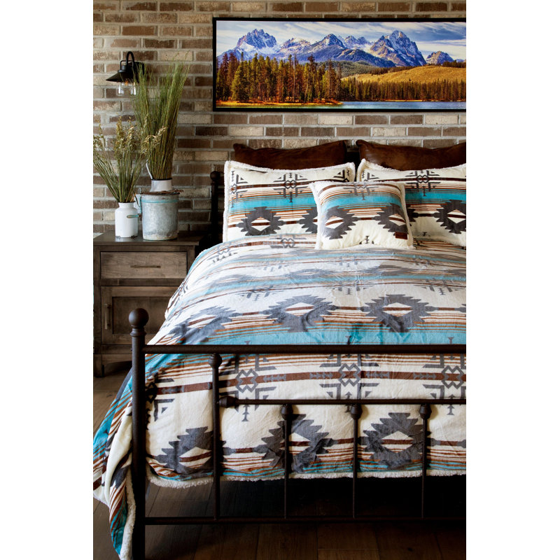 Ensemble de grand lit Wrangler Lone Mountain, Grand couvre-lit grand + 2 taies décoratives stan