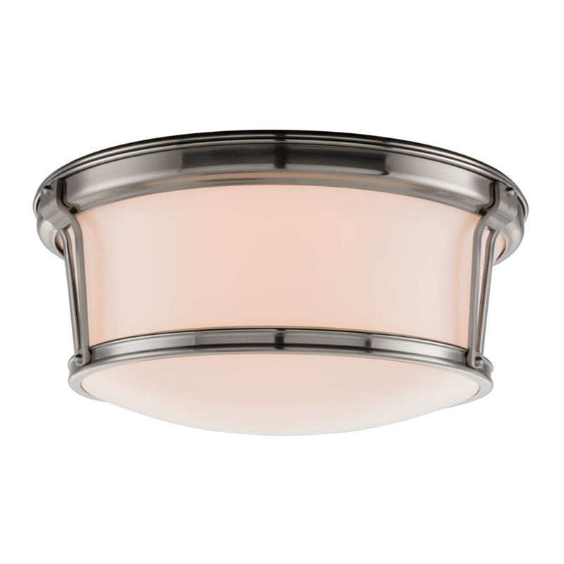Newport Flush Flush Mount, 6.5"H x 15" Dia., Aged Brass