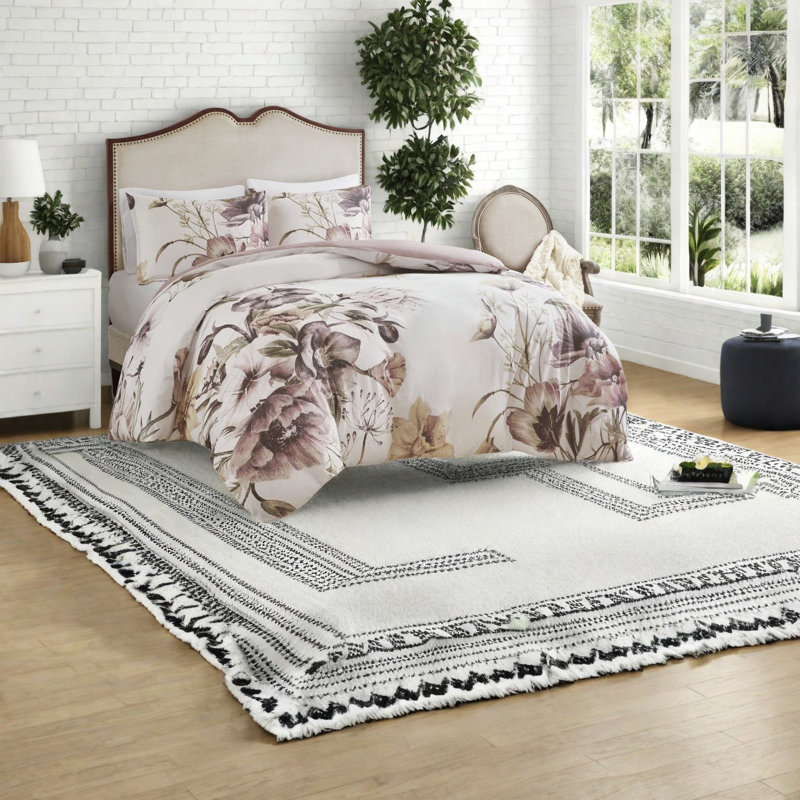 Ensembles de literie confortables en coton, motif floral multicolore pour les chambres élégantes