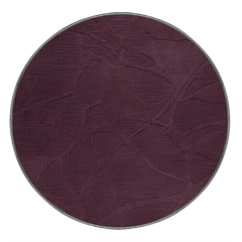 Machine Washable Abstract Brown Area Rug, Round 5'