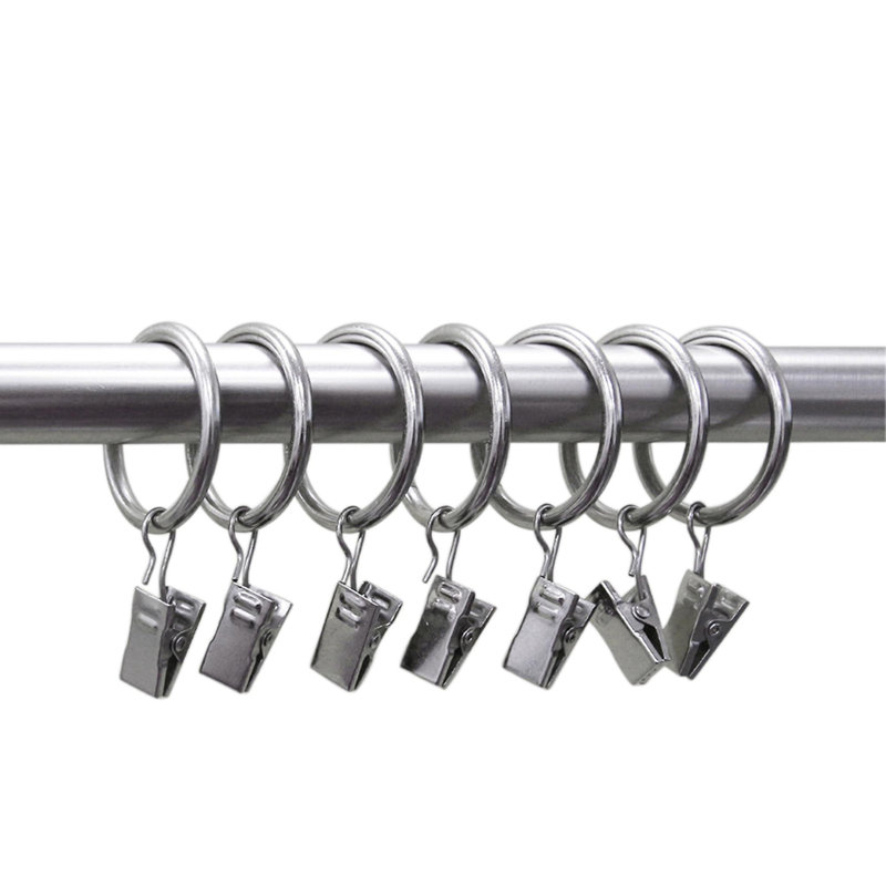 Anneaux de rideau Fraida, Nickel brossé, 2,75 po x 1,82 po x 0,16 po