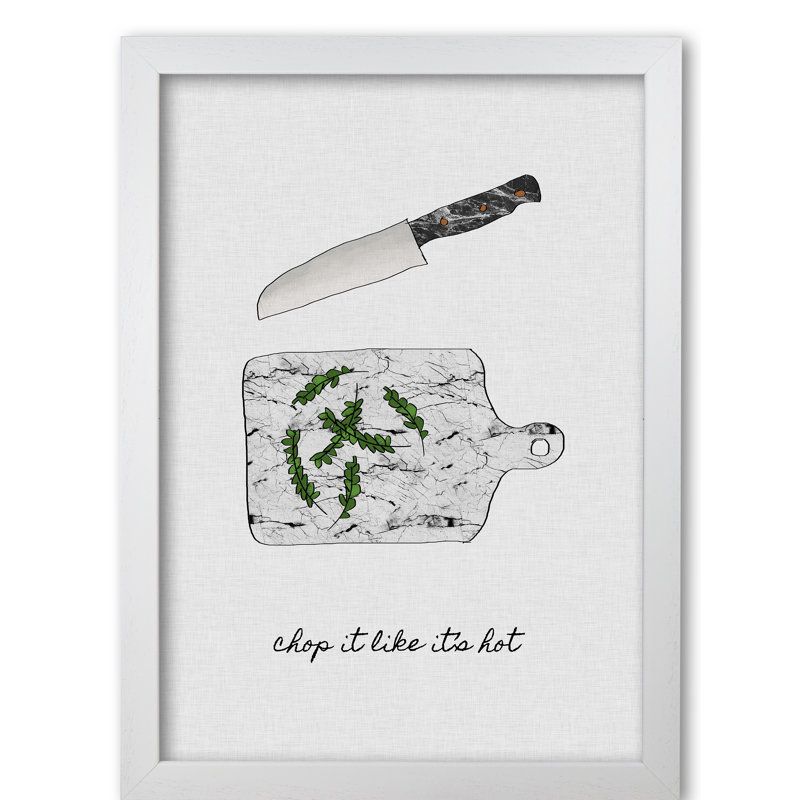 Chop It Kitchen - Print, White Grain Frame, 60 cm H x 42 cm W x 5 cm D