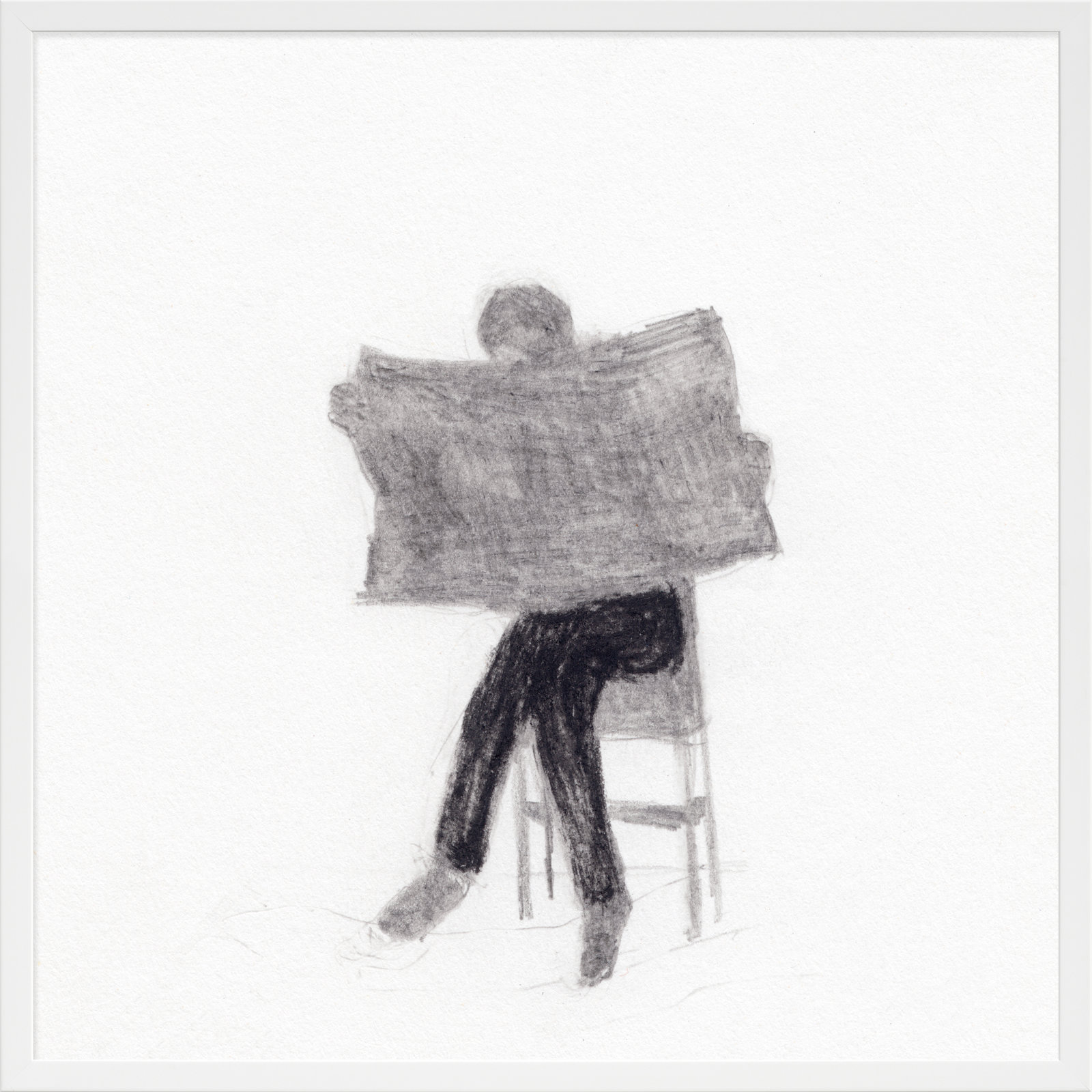 I Read the News Today Painting, 30" H x 30" W, White