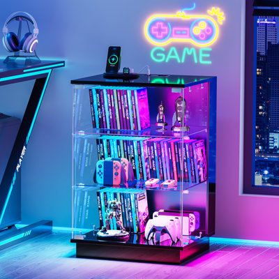 Glass 40 cm W Display Cabinet with Lighting