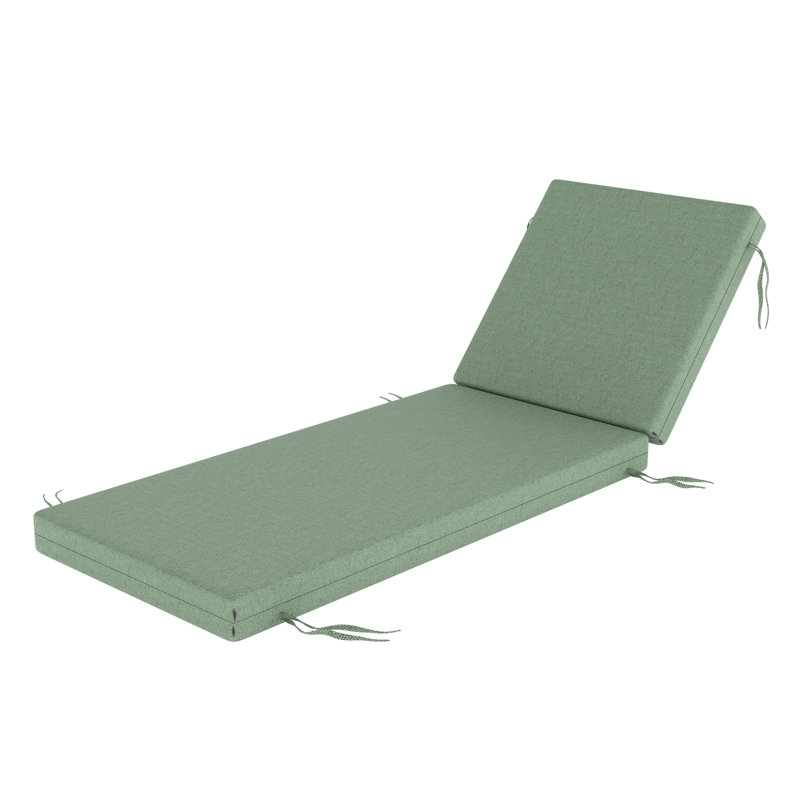 Lani Sunbrella Outdoor Chaise Lounge Cushion, 24" W x 73" D, Sunbrella Bliss Aloe