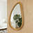 Modern Irregular Teardrop Wooden Wall Mirror