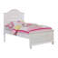 Aure 3 Pc Full Size Kids Bedroom Set, Curved Tufted Headboard, White