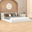 Grand lit plateforme tapissier en bois avec tête de lit-890168720