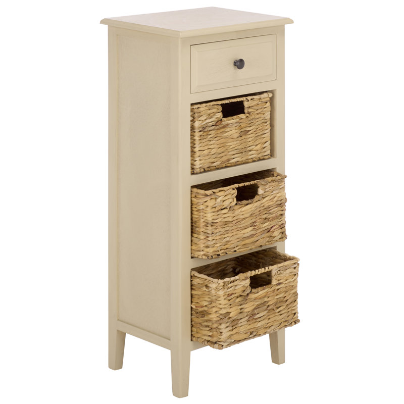 Table de bout en bois massif avec rangement Painswick, Sable