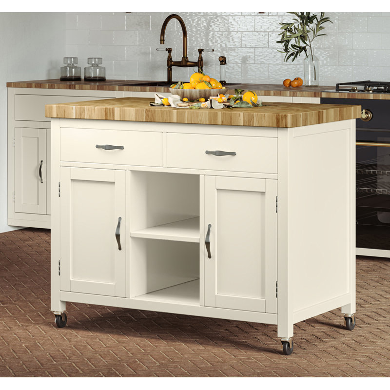 Dheeran Kitchen Island, Cream