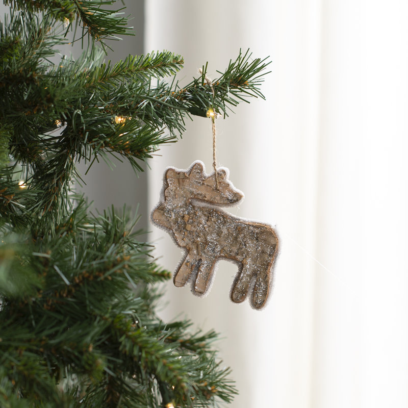 Ornement figurine suspendu paillettes caribou