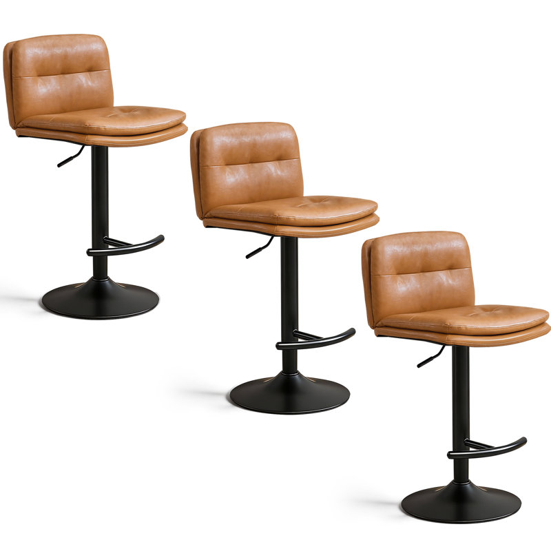 Ensemble de 3 tabourets de bar modernes pivotants, brun, Brun, 3
