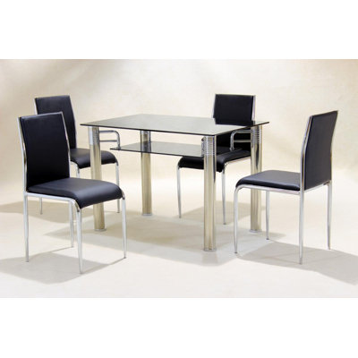 Rectangular Glass Top Dining Table