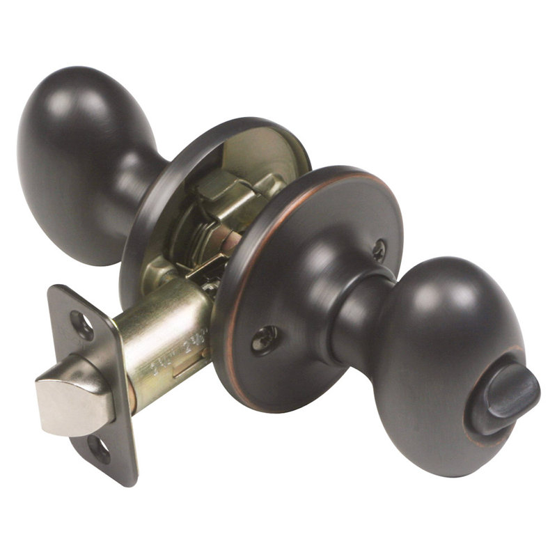 Egg Privacy Bed/Bath Door Knob, Oil Rubbed Bronze