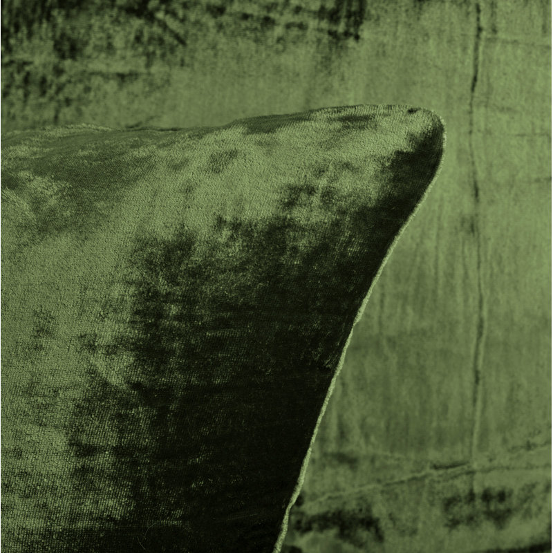 Velvet Square Pillow Cover, Olive