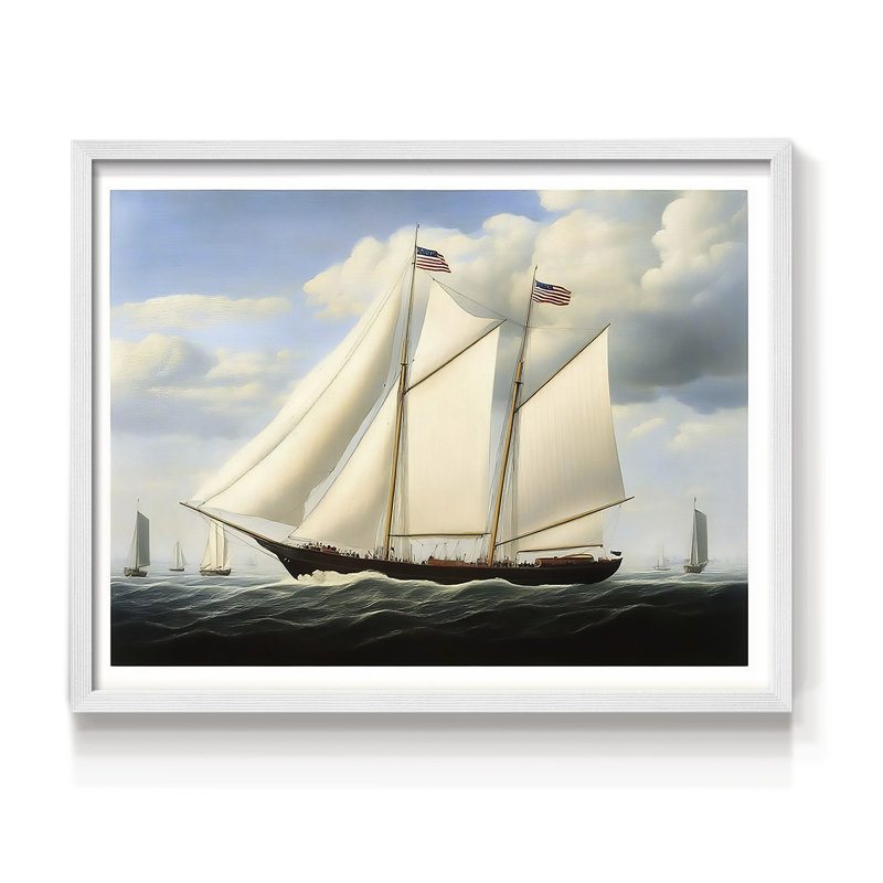 Nautical Series-CXLVIII -Framed Print - Restickable, H 11 po x l 14 po, Blanc
