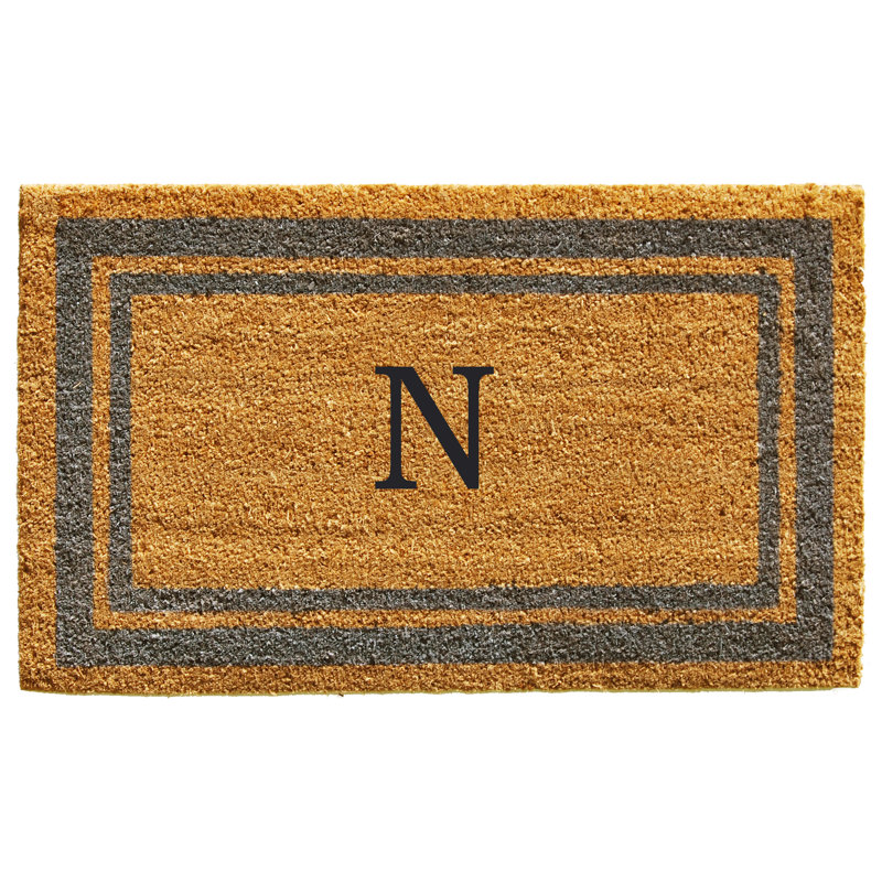Tapis d'entrée antidérapant Stortz, Rectangle 2 pi x 3 pi, N, Pervenche / jaune