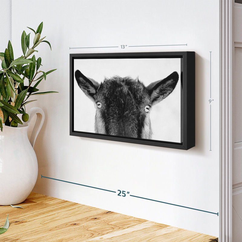 «Peeking Black Goat», art mural, H 9 po x l 13 po